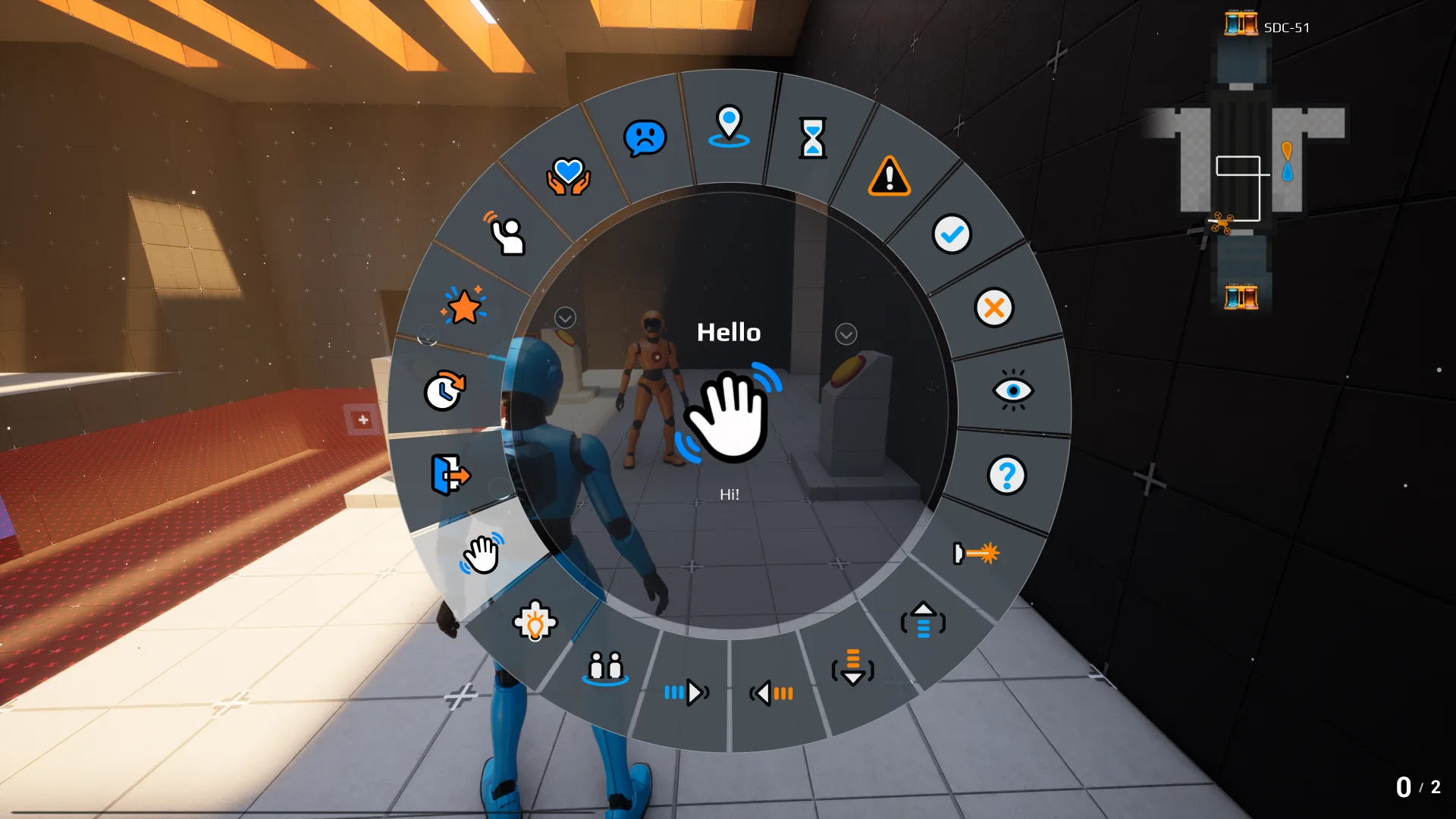 Co-op emote wheel