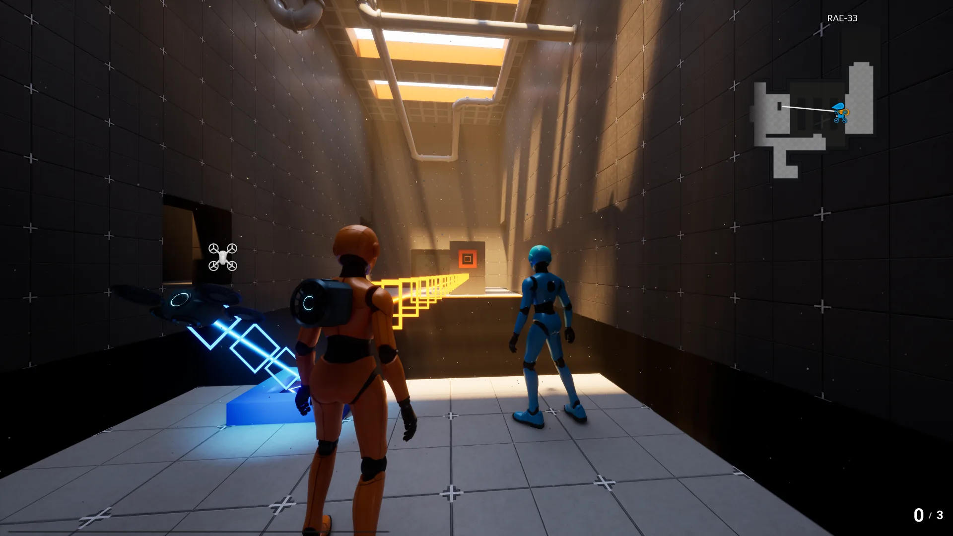 Two units in a corridor